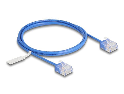 Delock RJ45 Network Cable CAT.6 UTP Ultra Slim 1M Aal With Kurzen Machon — image 1