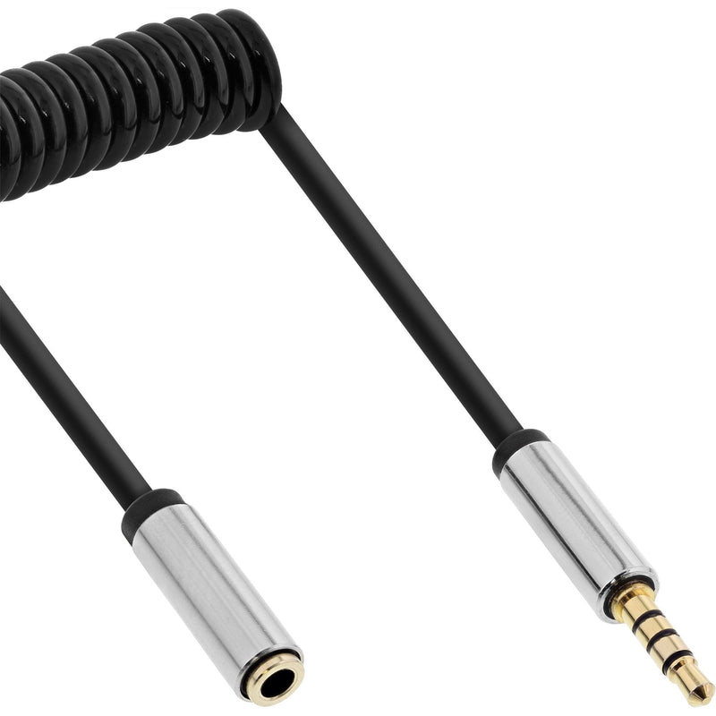 Inline Cable Espiral Slim Audio 3,5MM M/H, 4 Pines, Stereo 2M