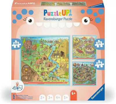 Ravensburger ¡rompecabezas! Historia - Edad Piedra, Antigua Roma, Edad Media 100, 121 And 144 Partes 12004005 — image 1