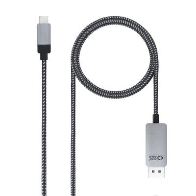 Nanocable Cable Converter USB-C Male a DisplayPort Male 1.80M - Black/Silver — image 1