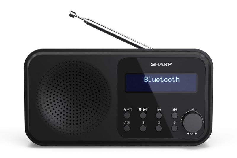 Sharp DR-P420(BK) Tokyo Portable Digital Radio, Fm Dab +, Bluetooth 5.0, USB Or Battery Powered, Midnight Blac