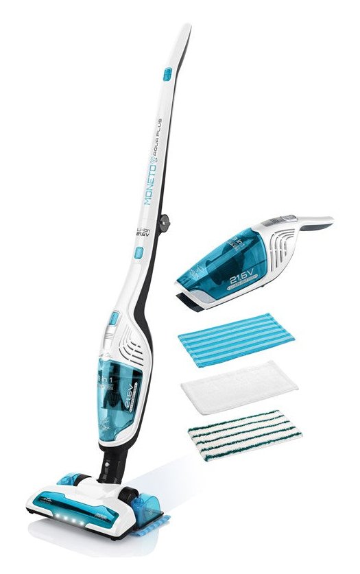 Eta ETA645390000 Moneto Ii Aqua Plus Vacuum Cleaner, Handstick, Inalámbrico, Operating Time 50 Min, Blanco Azul