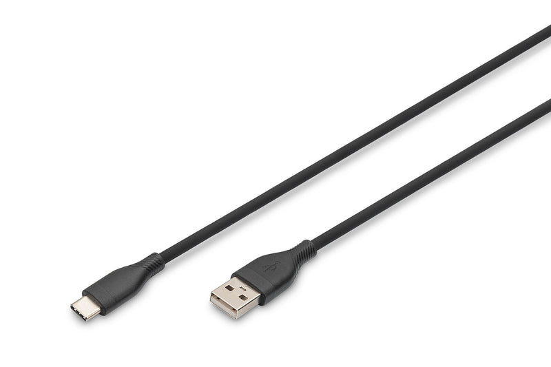 Digitus USB-A USB-C 2.0 (st-st) 1M Ladecable Silikon 60W Black
