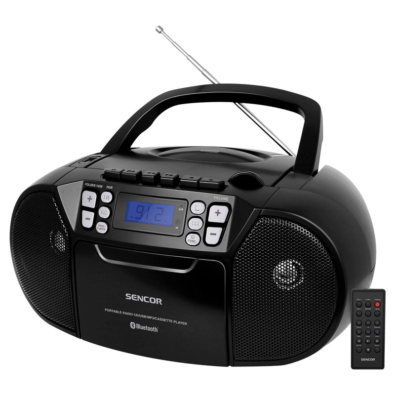 Radiomagnetofon With Cd Spt 3907B Black MP3, Usb, Aux, Bluethooth