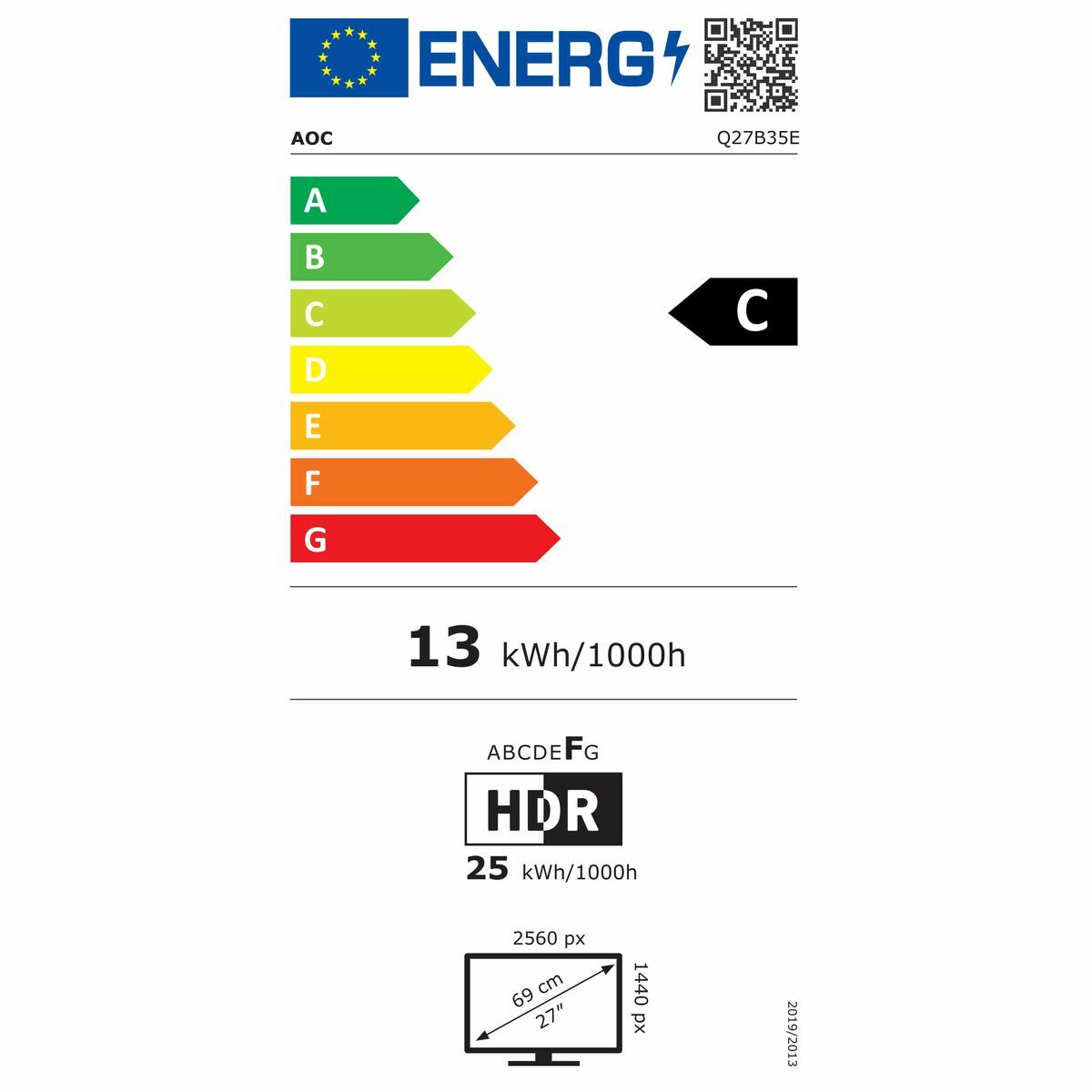 Aoc Gaming Monitor Aoc Q27B35E Quad Hd 27"