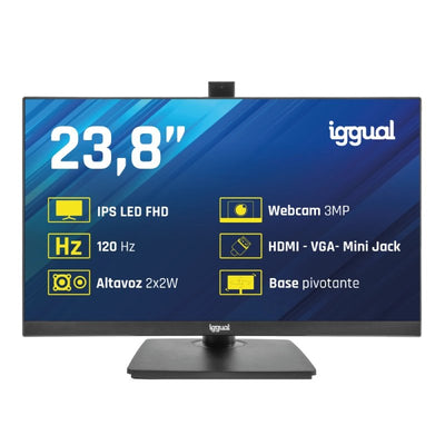Iggual Monitor 23,8 IPS FHD 100HZ VGA HDMI Webcam IGG320020 — image 1
