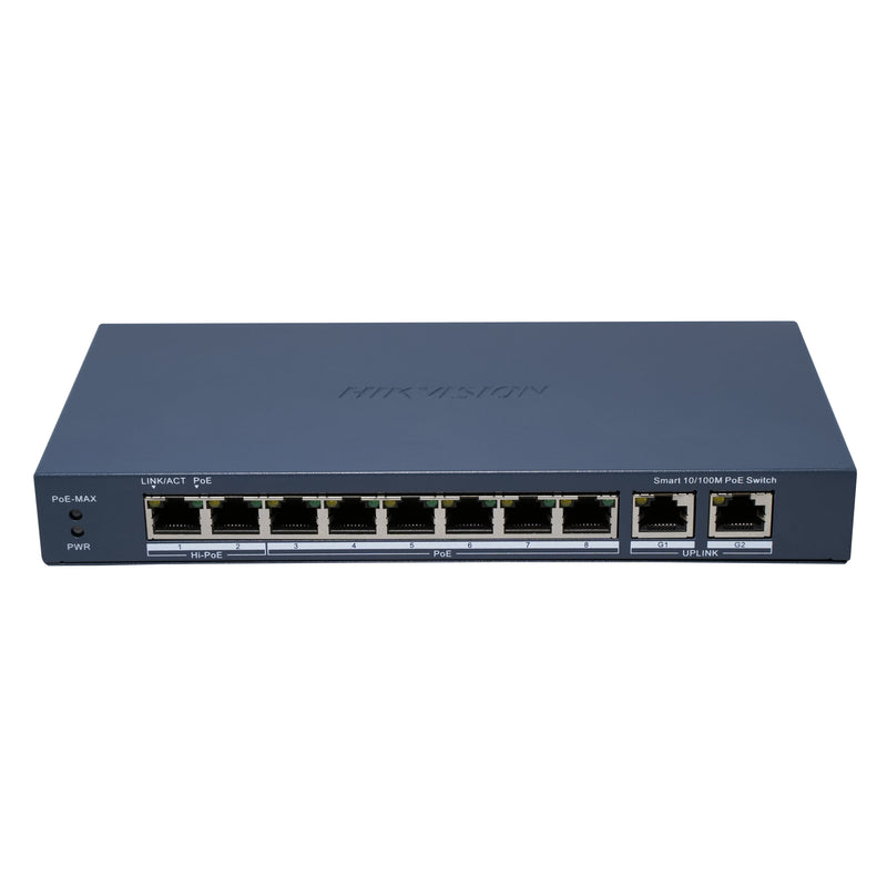 Hikvision DS-3E1310HP-EI(B) Switch Gestionado Fast Ethernet (10/100) Energía Sobre Ethernet (PoE) Grey