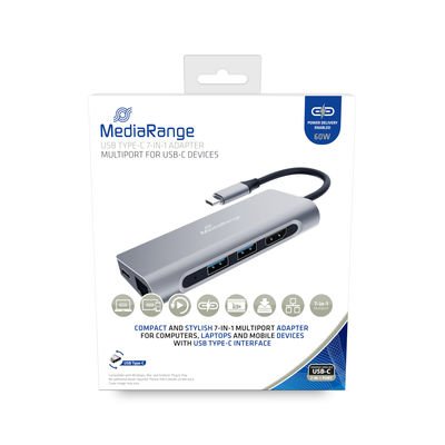 Mediarange Dockingstation USB-C - Hdmi, USB 3.2,RJ45,PD 60W