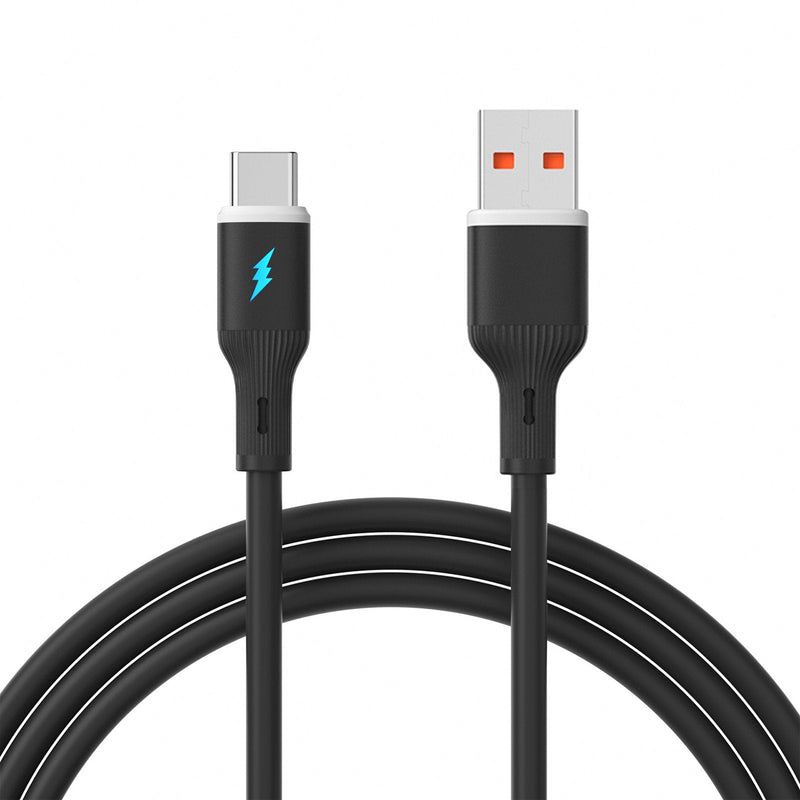 Akyga USB Cable AK-USB-62 USB a M USB Type-c M Ver. 2.0 18W 1M Black Silicone