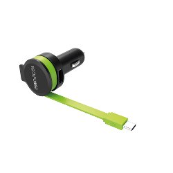 Realpower Car Charger C: USB Cable -c Integrado + 1x USB — image 1