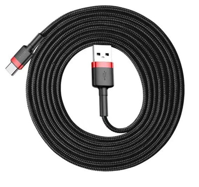 Baseus CATKLF-U91 USB Cable USB 2.0 3M USB a USB C Black Red — image 1