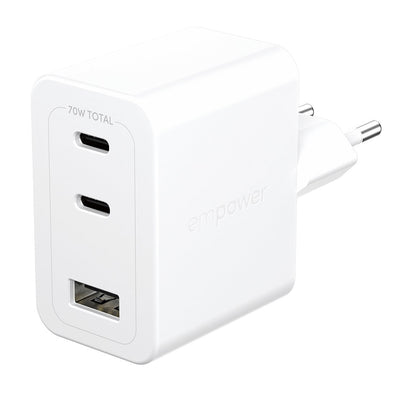 Panzerglass Empower™ By ® Turbo 70W Multiple Charger Incl. 2 X USB-C + USB-A Eu Plug Silver White Smartphone W — image 1