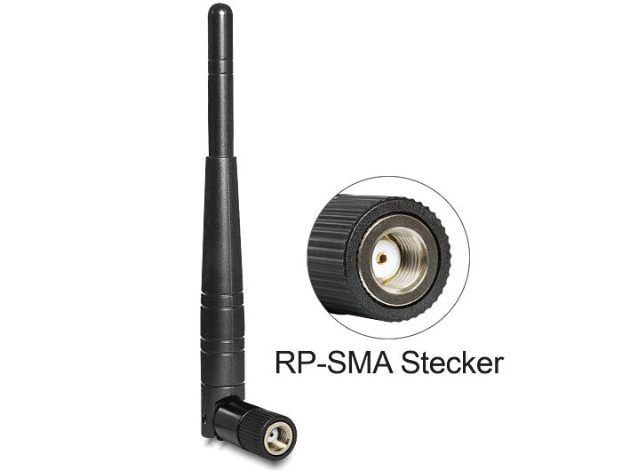 Delock Antenna WLAN Rp-sma St. 3DBI Omnidir. With Articulación Tilting Black
