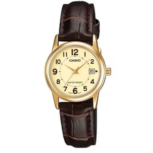 Casio Ladies' Watch Casio Lady Date Leather - Gold (Ø 31 Mm)