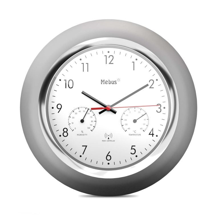 Mebus 19454 Watch Wall Watch Wall Digital Alrededor Silver White