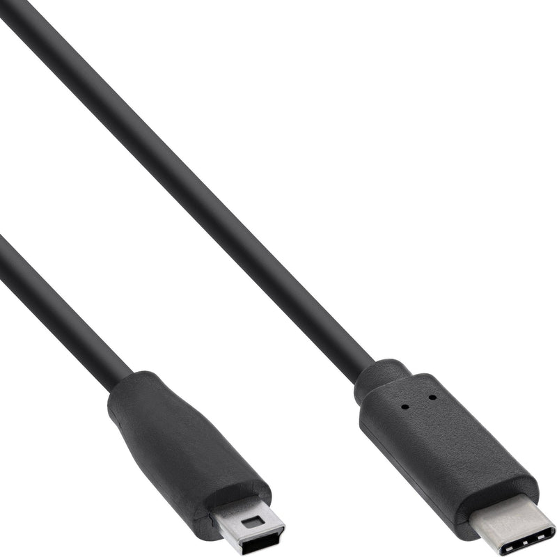 Inline Cable USB 2.0, Type-c Male a Mini-b Male (5 Pines), Black 3M