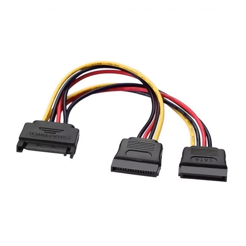 Aisens Cable SATA Power - SATA/M-2XSATA/H - 20CM - Black