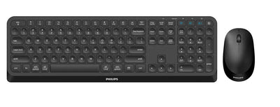 Philips Keyboard English + Mouse 4000 Series SPT6407B/31 RF Wireless + Bluetooth QWERTY Black — image 1