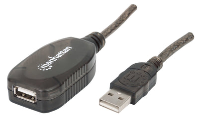 Manhattan USB Cable 20M 2.0 USB Alargo Activo Black — image 1