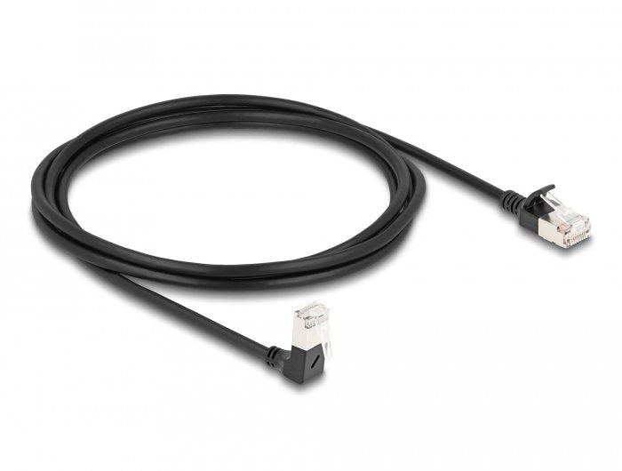 Delock Network Cable RJ45 CAT.6A S/FTP Slim 90° Unten Angular / Gerade 2M