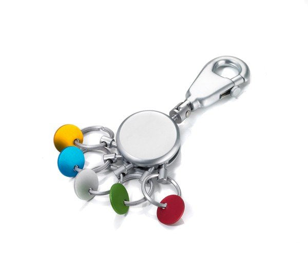 Troika Patent Colour Keyring Mosquetón Multicolour Silver
