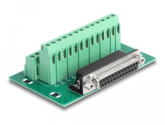D-sub 25 Pin Connector Female a Terminalblock Carril Din
