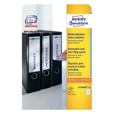 Avery Zweckform Labels Ring Binder 38,0 X 192,0MM White — image 1