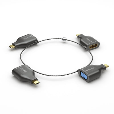 Purelink Adapter Ring Klein - 4x USB-C - USB-C VGA/HDMI/Minidp/Dp, Black — image 1