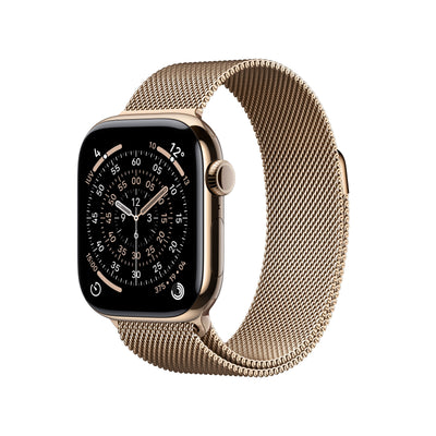 Apple Watch Series 11 GPS Cellular 42MM Titanio Gold Strap Dorada Milanese Loop — image 1