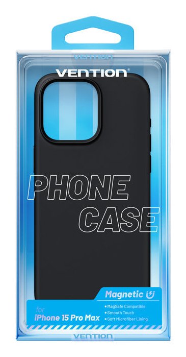 Case Silicone With Magsafe Vention KUFB0-40 Compatible With Iphone 15 Pro Black — image 1