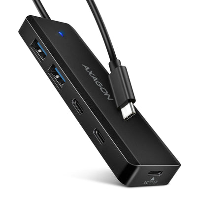 Hub 4-PORTOWY 5Gbps 2x USB-A 2x Usb-c, USB-C Power In 19CM Cable HUE-C2C — image 1