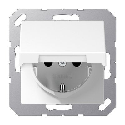 Jung A1520KLWW Schuko Steckd.m.tapa Abatible White Alpino — image 1