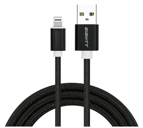 Eightt USB Cable a Lightning_iphone 1M Trenzado Nylon Black — image 1
