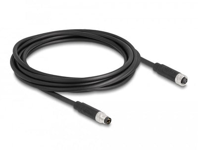 Delock M8 4 Pin Cable A-kodiert Connector Male a Female Pur (tpu) 3M — image 1