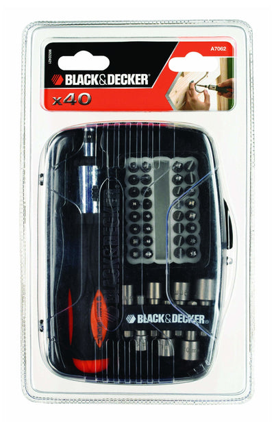 Black + Decker Set Of 40 Pieces Atornillar With Atornillador Carraca A7062-XJ — image 1