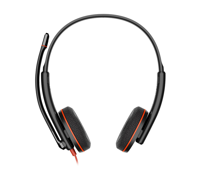 Poly Blackwire 3220 Stereo USB-C Black Headset + USB-C a Adapter (bulk) (209745-104)