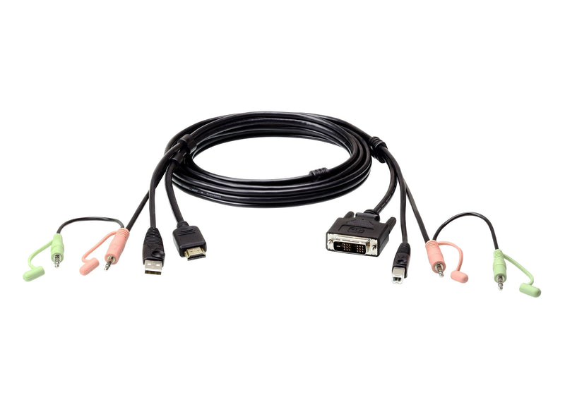 Aten Cable KVM HDMI a DVI-d USB With Audio 1,8M