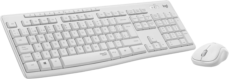Logitech Keyboard Spanish + Mouse MK295 Silent Touch White