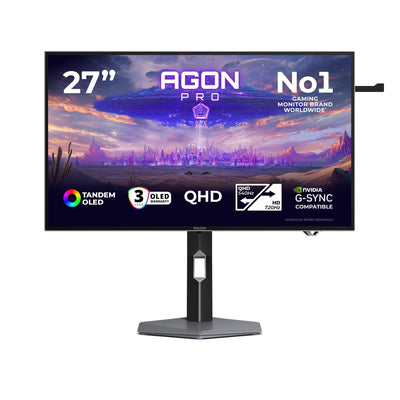 AOC Monitor Agon Pro AGP277QKDC OLED 27 (26.5 Visible) 2560 X 1440 QHD @ 540 HZ Tandem OLED 1500000:1 Displayh — image 1