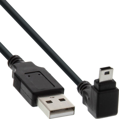 Inline USB Type a Male a Mini-usb Male 5 Pines Hacia Abajo Ángulo 90° Black 0,3M — image 1
