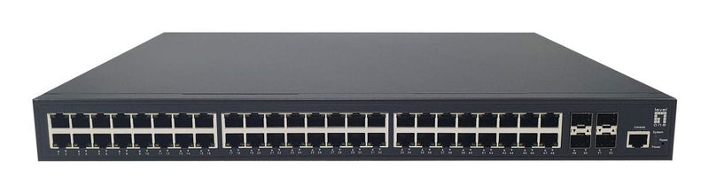 Levelone PoE + Switch 48XGE PoE 4X10GSFP 400W 19 Managed L3
