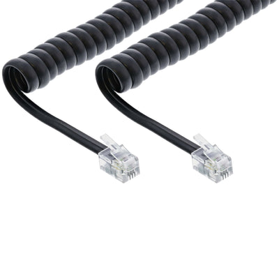 Inline Cable Telefónico Espiral RJ10 4P4C Black 4M — image 1