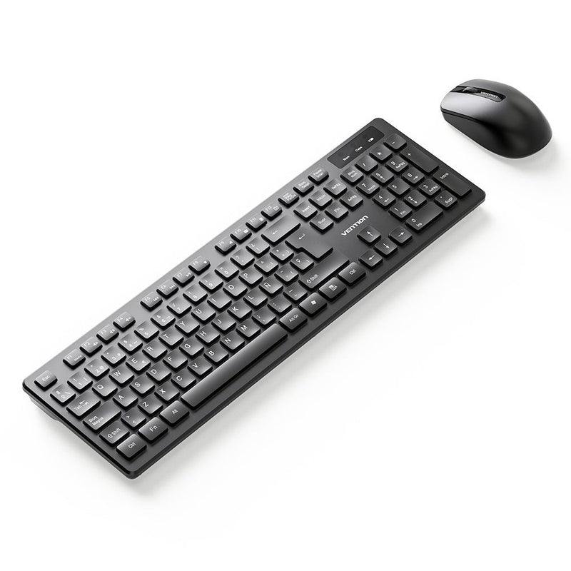 Wireless Full-sized Keyboard Anwrls D Mouse Combo With Mouse Pad Bla