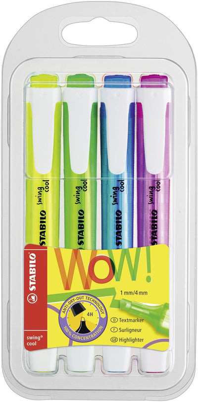 Stabilo Case 4 Markers Swing Cool Yellow / Blue / Green / Pink Colours Fluorescentes Tecnología Anti-secado 2 — image 1