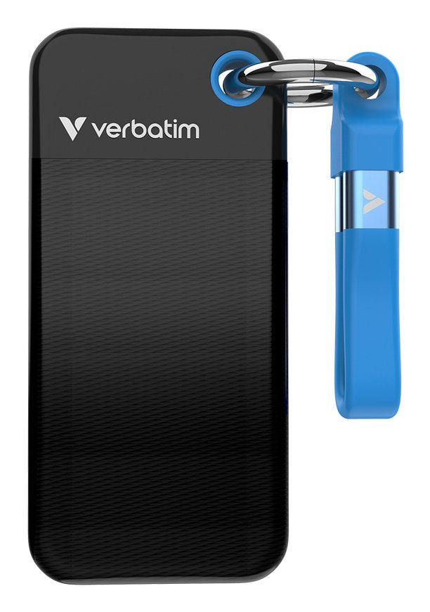 Verbatim SSD 512GB, USB 3.2, Type-c, Pocket, Black/Blue