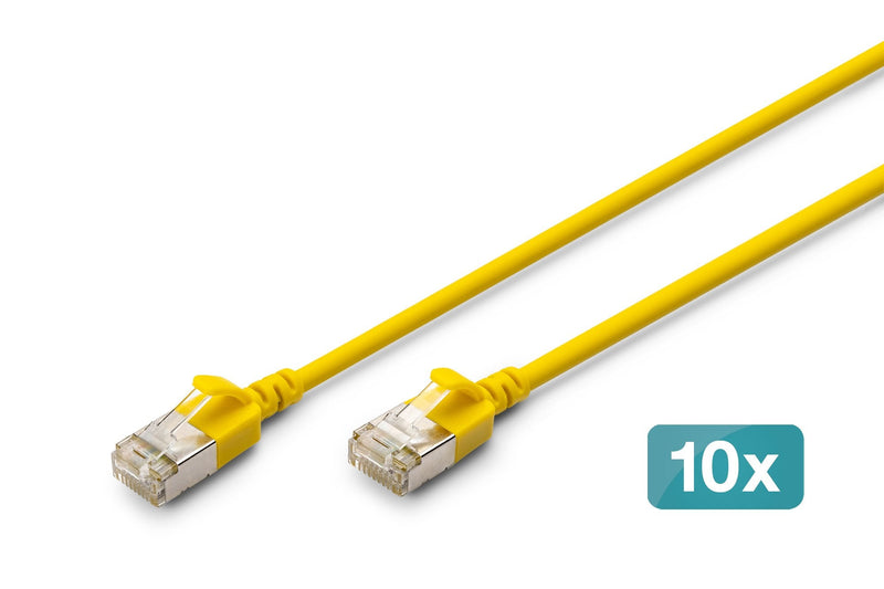 Digitus Network Cable CAT.6A F/FTP Slim 5M Amarillo 10 Unidades