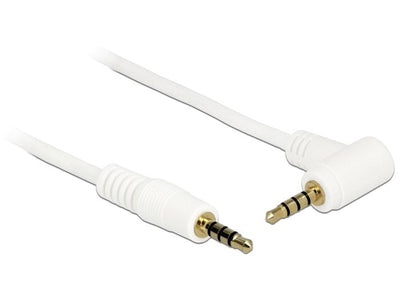 Delock Cable Jack 4 Pin 3,5MM Angular White 0,5M — image 1