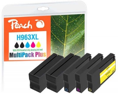 Peach Ink HP NR.963XL Multipack Plus Oem Reset 2XB, C, M, And Remanufactured