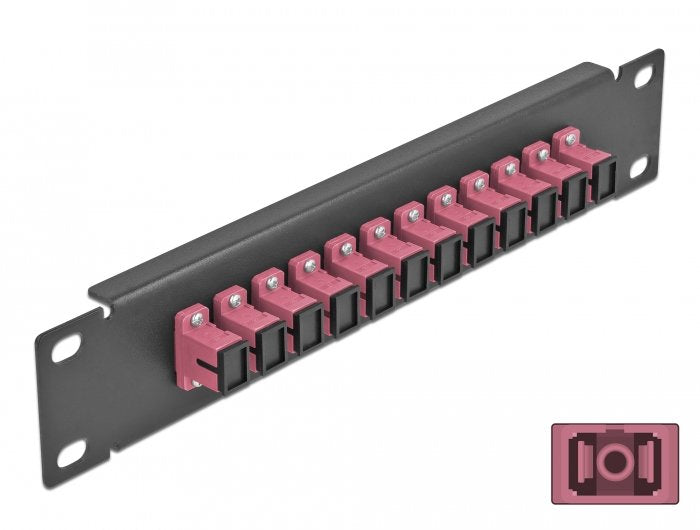 Delock 10 Lwl Patchpanel 12 Port Sc Simplex Violett 1 He Black