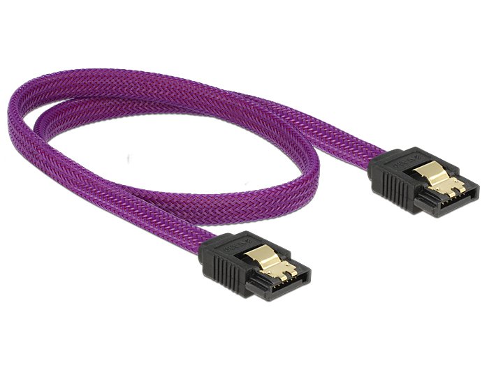 Delock Cable SATA 6GB/S 50CM Violet Metall Premium